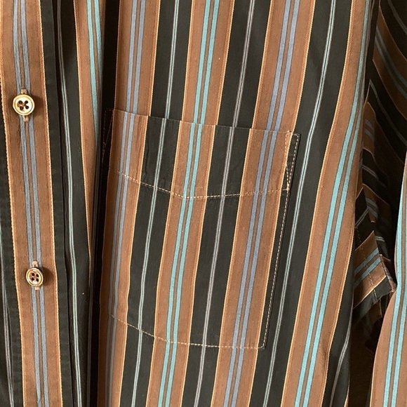 FACONNABLE Striped Long Sleeve Button Down Shirt - Picture 5 of 6